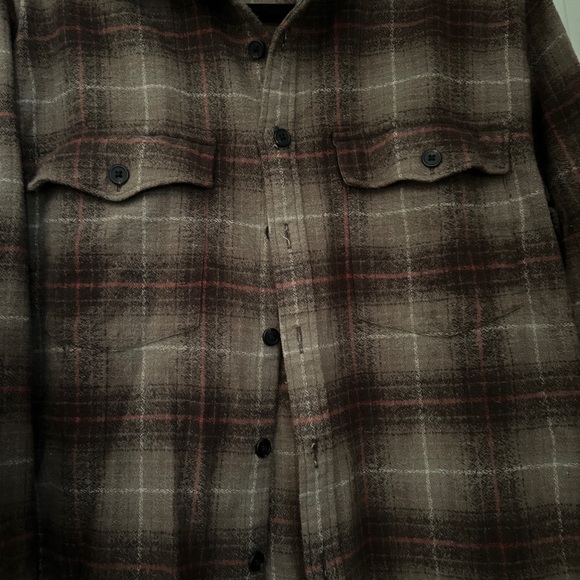 Abercrombie & Fitch Brown Flannel Button Up Long Sleeve Shirt - Picture 11 of 12